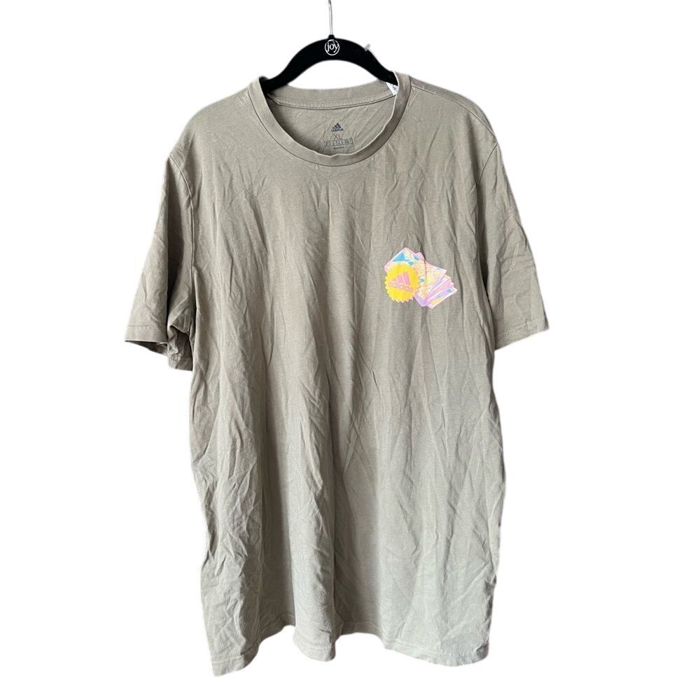 Adidas Pack The Essentials Graphic T-Shirt Olive Green Pastel Design E76